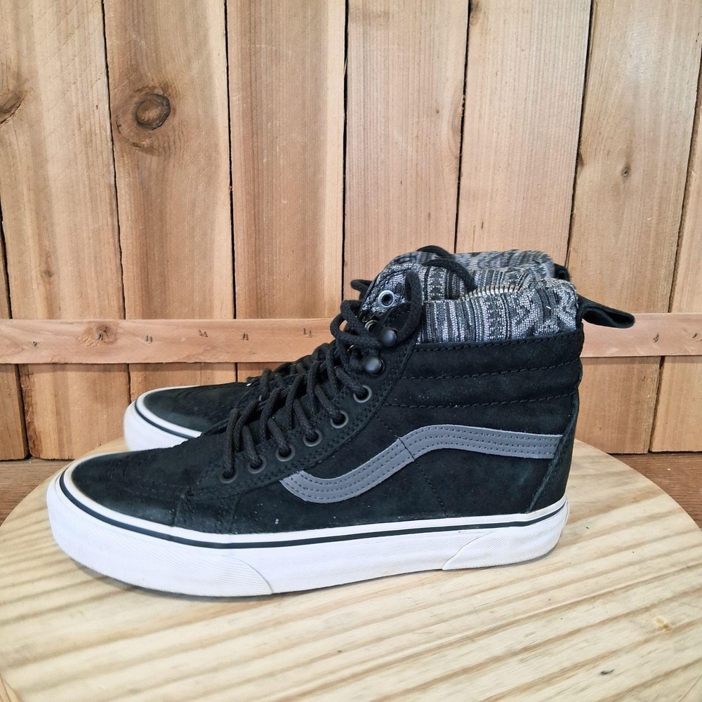 Vans Sk8-Hi MTE Shoes Womens 8 Black Suede High Top Lined Winter Sneakers Casual